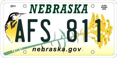 NE license plate AFS811