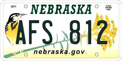 NE license plate AFS812