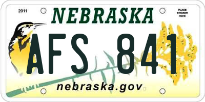 NE license plate AFS841