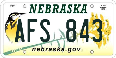 NE license plate AFS843