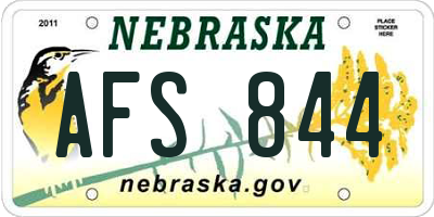 NE license plate AFS844