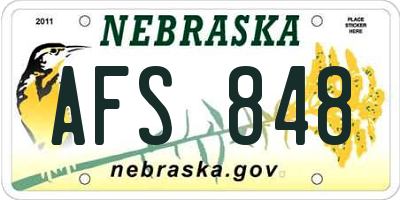 NE license plate AFS848