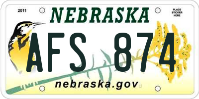 NE license plate AFS874