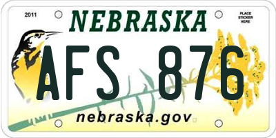 NE license plate AFS876