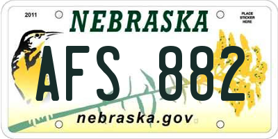 NE license plate AFS882