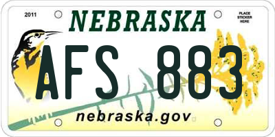 NE license plate AFS883