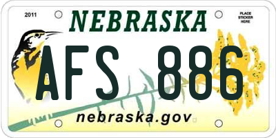 NE license plate AFS886