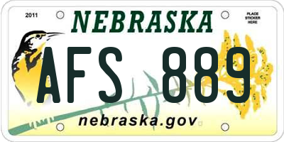 NE license plate AFS889