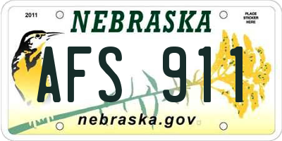 NE license plate AFS911