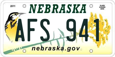 NE license plate AFS941