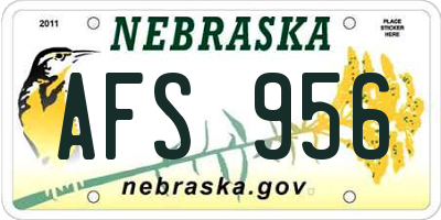 NE license plate AFS956