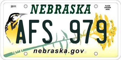 NE license plate AFS979