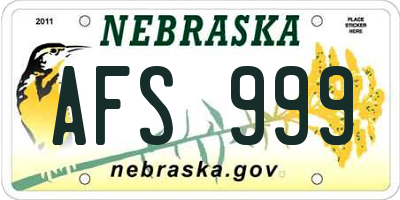 NE license plate AFS999