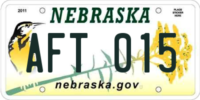 NE license plate AFT015