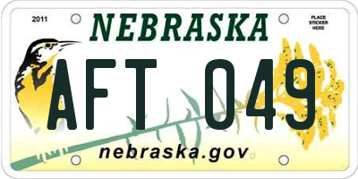 NE license plate AFT049