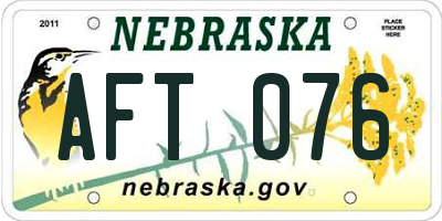 NE license plate AFT076