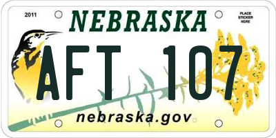 NE license plate AFT107