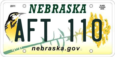 NE license plate AFT110