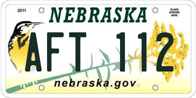 NE license plate AFT112
