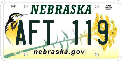 NE license plate AFT119