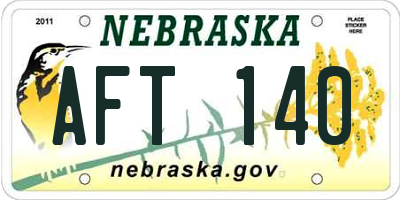 NE license plate AFT140