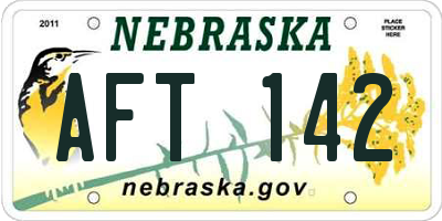 NE license plate AFT142
