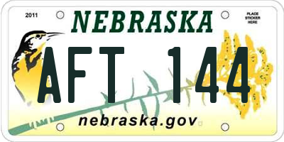 NE license plate AFT144
