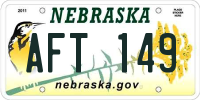 NE license plate AFT149