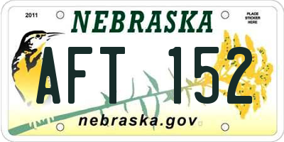 NE license plate AFT152