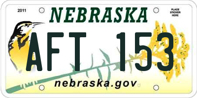 NE license plate AFT153