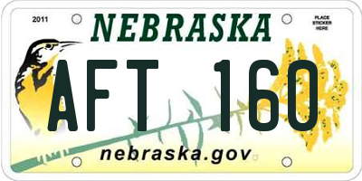 NE license plate AFT160