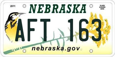 NE license plate AFT163