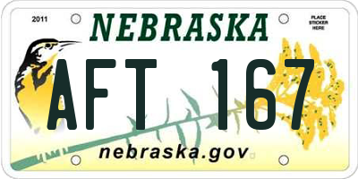 NE license plate AFT167