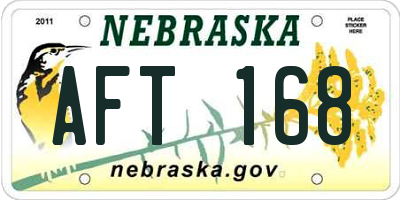 NE license plate AFT168