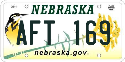 NE license plate AFT169