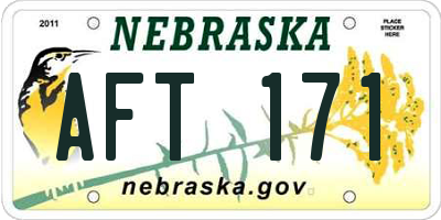 NE license plate AFT171