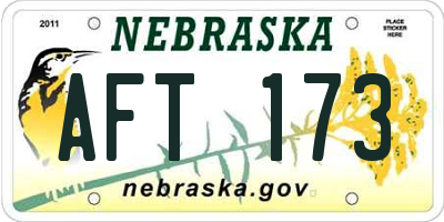 NE license plate AFT173