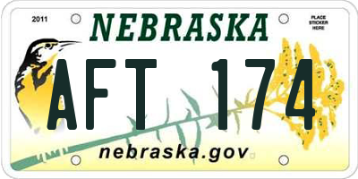 NE license plate AFT174