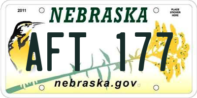 NE license plate AFT177