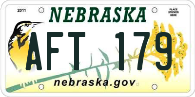 NE license plate AFT179