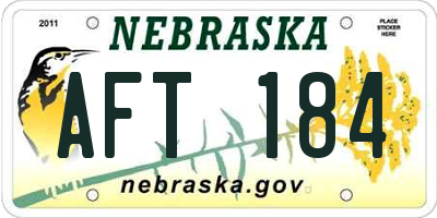 NE license plate AFT184