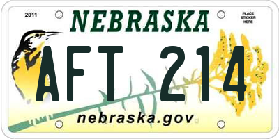 NE license plate AFT214