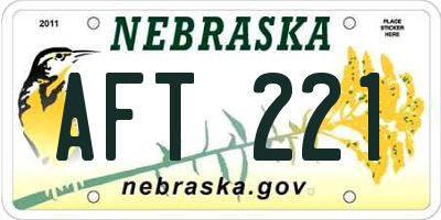 NE license plate AFT221