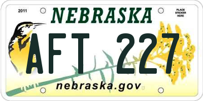 NE license plate AFT227