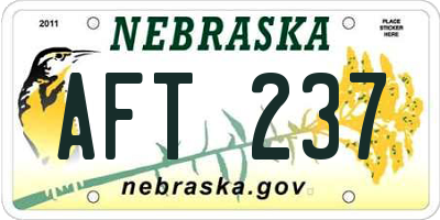 NE license plate AFT237