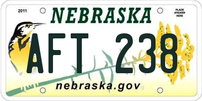 NE license plate AFT238