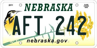 NE license plate AFT242