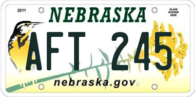 NE license plate AFT245
