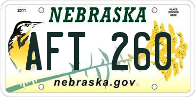 NE license plate AFT260