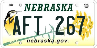 NE license plate AFT267